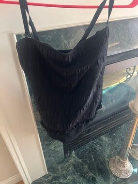 Profile By Gottex Black Textured Ruched Bathing Suit -Never Worn